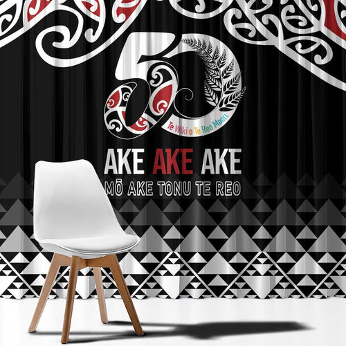 Kia Kaha Te Reo Maori Window Curtain 50 Years Mo Ake Tonu Te Reo - Aussie Hoodie