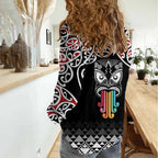 Kia Kaha Te Reo Maori Women Casual Shirt 50 Years Mo Ake Tonu Te Reo - Aussie Hoodie