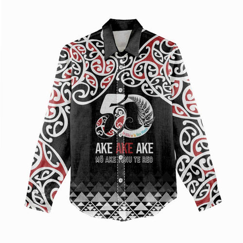 Kia Kaha Te Reo Maori Women Casual Shirt 50 Years Mo Ake Tonu Te Reo - Aussie Hoodie