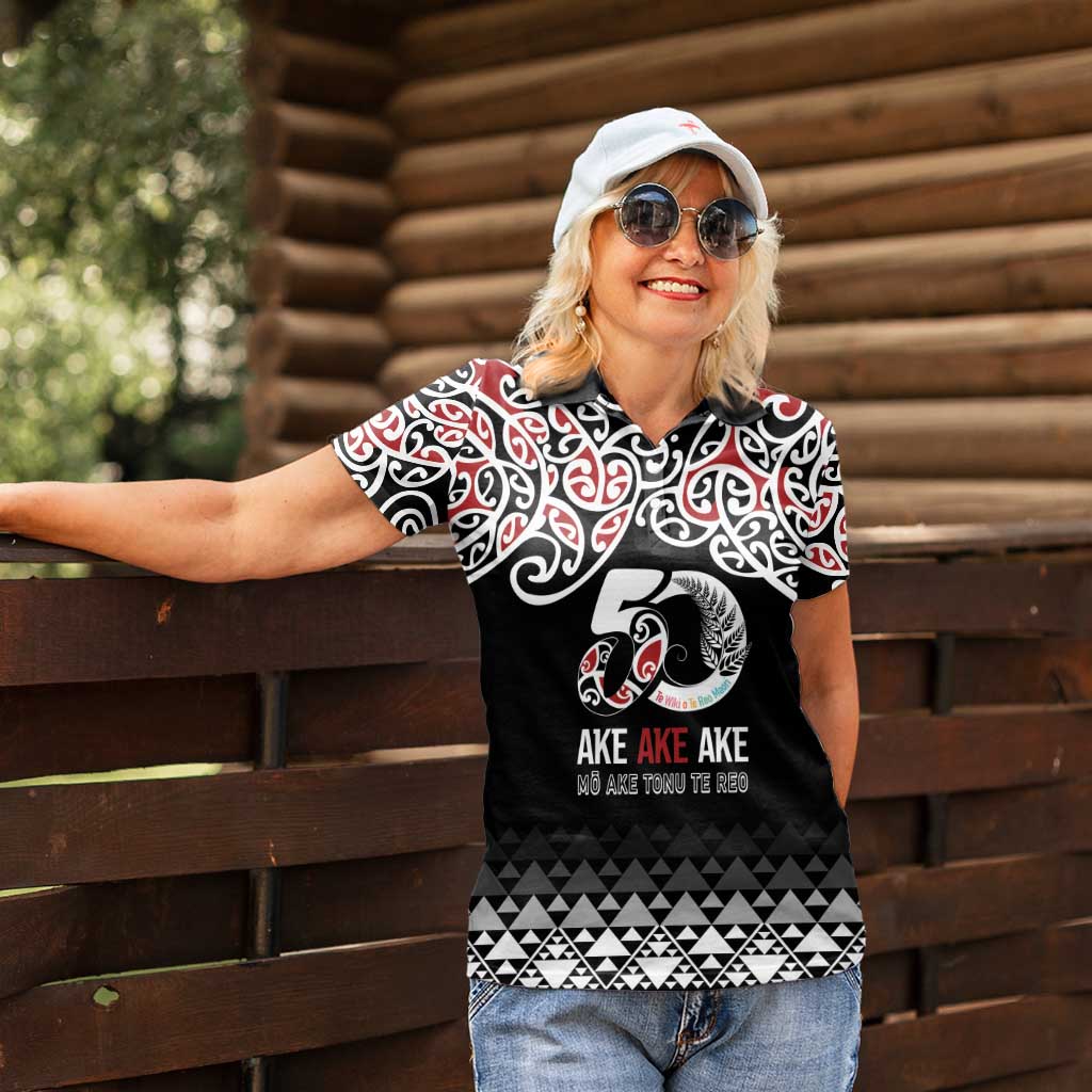 Kia Kaha Te Reo Maori Women Polo Shirt 50 Years Mo Ake Tonu Te Reo - Aussie Hoodie