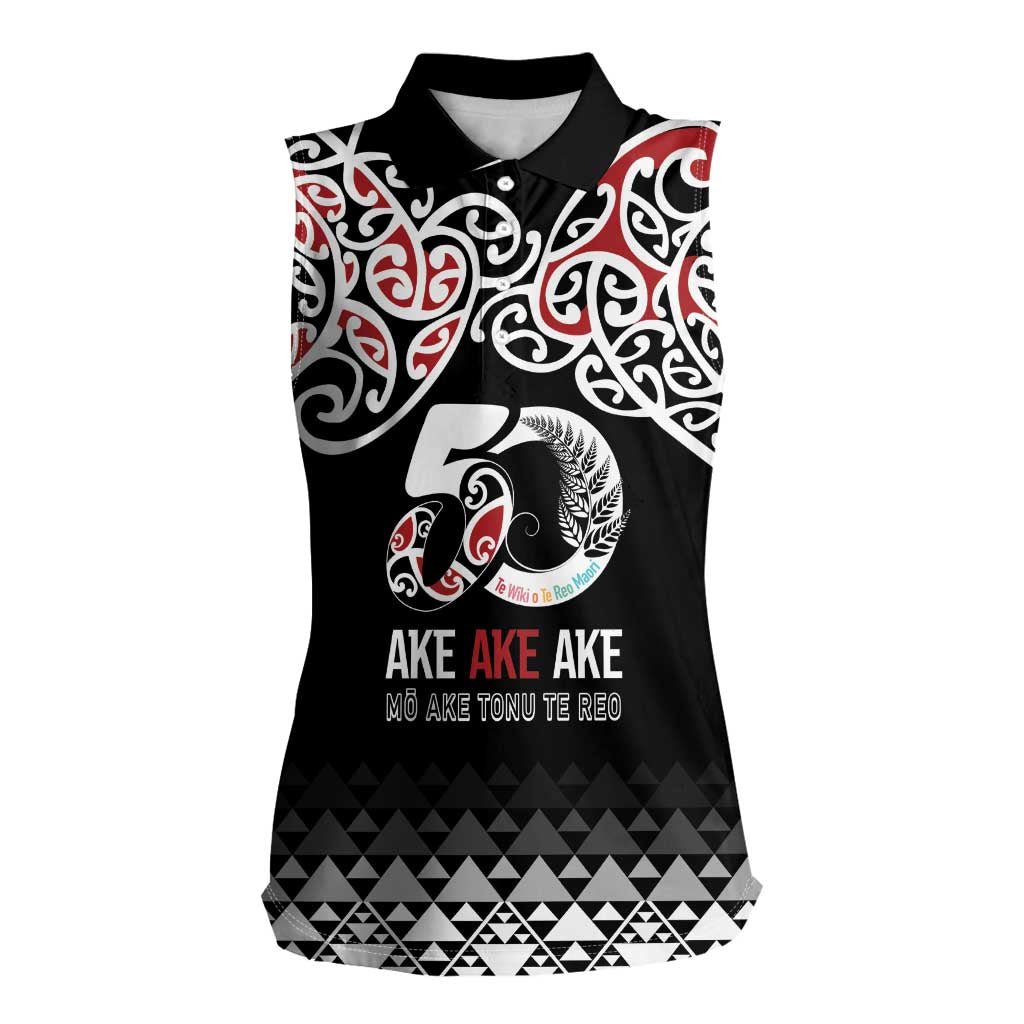 Kia Kaha Te Reo Maori Women Sleeveless Polo Shirt 50 Years Mo Ake Tonu Te Reo - Aussie Hoodie