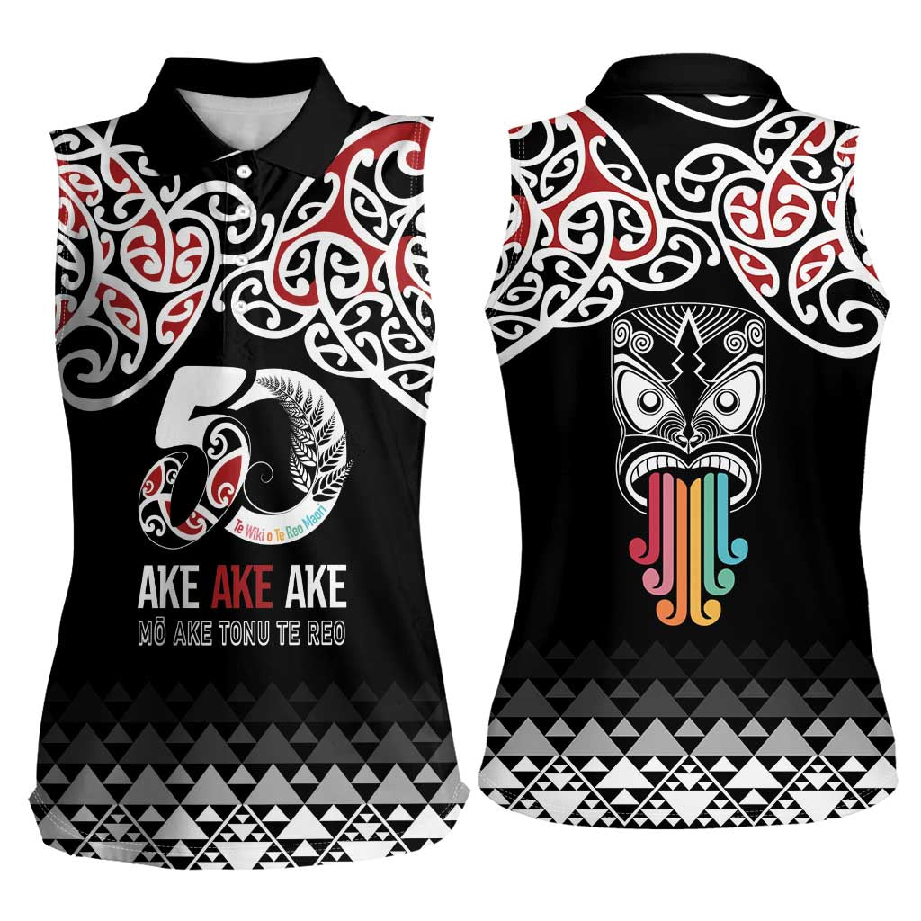 Kia Kaha Te Reo Maori Women Sleeveless Polo Shirt 50 Years Mo Ake Tonu Te Reo - Aussie Hoodie