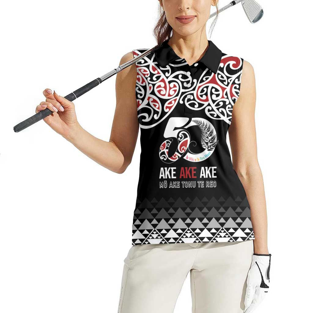 Kia Kaha Te Reo Maori Women Sleeveless Polo Shirt 50 Years Mo Ake Tonu Te Reo - Aussie Hoodie