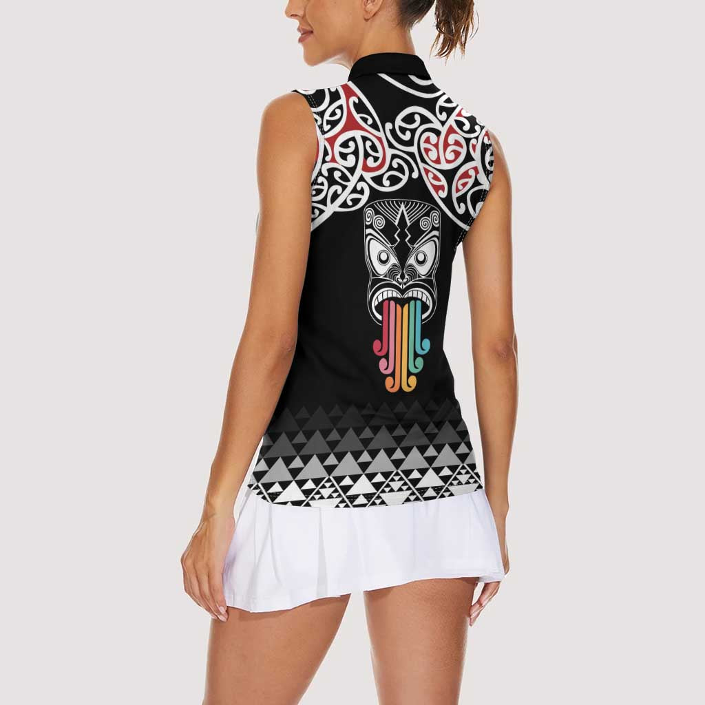 Kia Kaha Te Reo Maori Women Sleeveless Polo Shirt 50 Years Mo Ake Tonu Te Reo - Aussie Hoodie