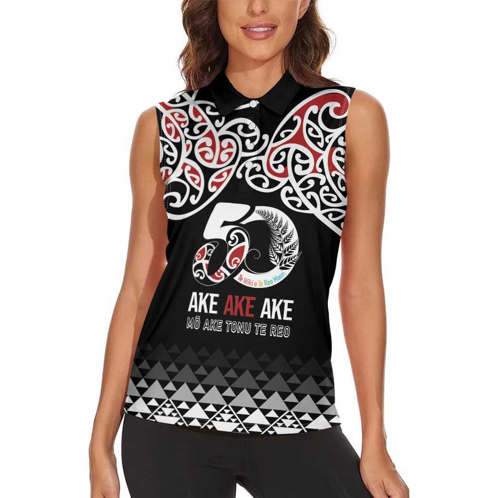 Kia Kaha Te Reo Maori Women Sleeveless Polo Shirt 50 Years Mo Ake Tonu Te Reo - Aussie Hoodie