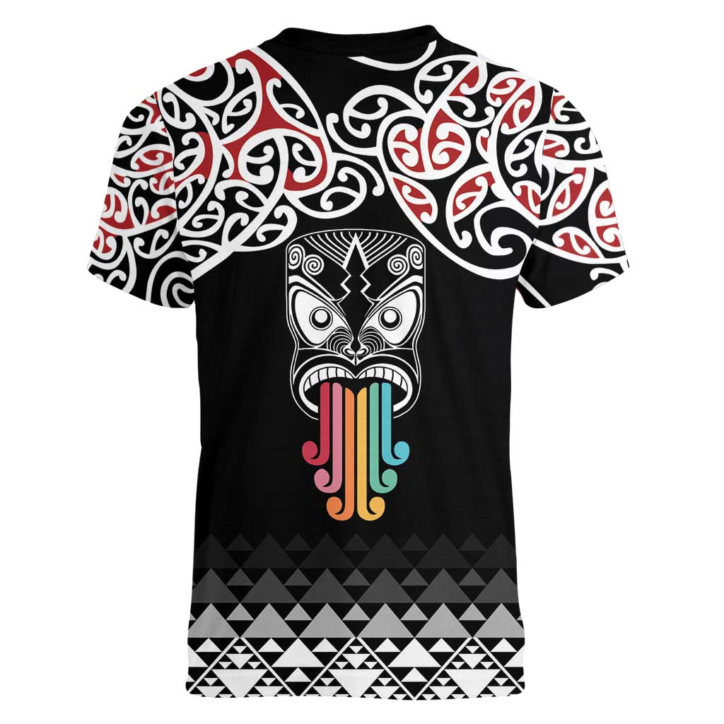 Kia Kaha Te Reo Maori Women V-Neck T-Shirt 50 Years Mo Ake Tonu Te Reo - Aussie Hoodie