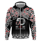 Kia Kaha Te Reo Maori Zip Hoodie 50 Years Mo Ake Tonu Te Reo - Aussie Hoodie