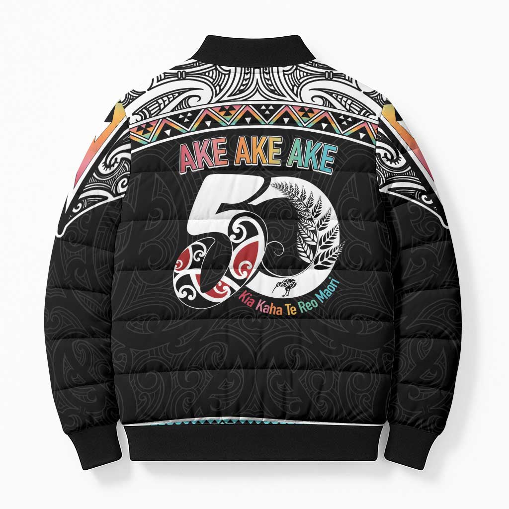 50 Years Kia Kaha Te Reo Maori Bomber Puffer Jacket Ake Ake Ake! - Aussie Hoodie