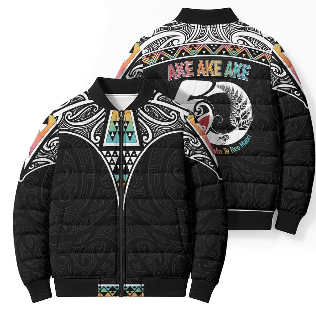 50 Years Kia Kaha Te Reo Maori Bomber Puffer Jacket Ake Ake Ake! - Aussie Hoodie