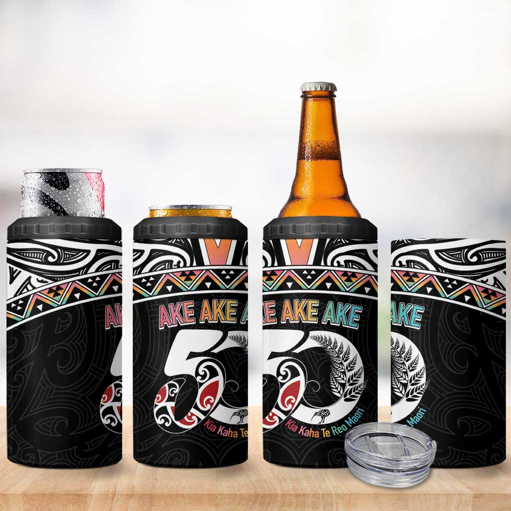 50 Years Kia Kaha Te Reo Maori 4 in 1 Can Cooler Tumbler Ake Ake Ake! - Aussie Hoodie