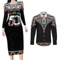 50 Years Kia Kaha Te Reo Maori Couples Matching Long Sleeve Bodycon Dress and Long Sleeve Button Shirt Ake Ake Ake! - Aussie Hoodie