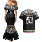 50 Years Kia Kaha Te Reo Maori Couples Matching Mermaid Dress and Hawaiian Shirt Ake Ake Ake! - Aussie Hoodie