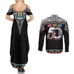 50 Years Kia Kaha Te Reo Maori Couples Matching Summer Maxi Dress and Long Sleeve Button Shirt Ake Ake Ake! - Aussie Hoodie