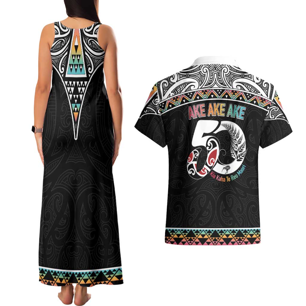 50 Years Kia Kaha Te Reo Maori Couples Matching Tank Maxi Dress and Hawaiian Shirt Ake Ake Ake! - Aussie Hoodie