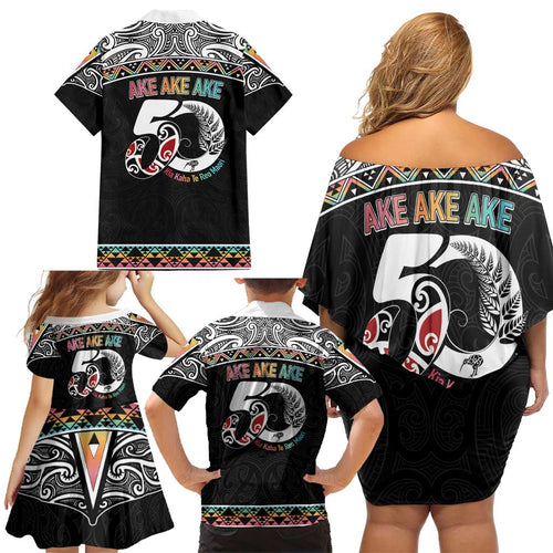 50 Years Kia Kaha Te Reo Maori Family Matching Off Shoulder Short Dress and Hawaiian Shirt Ake Ake Ake! - Aussie Hoodie