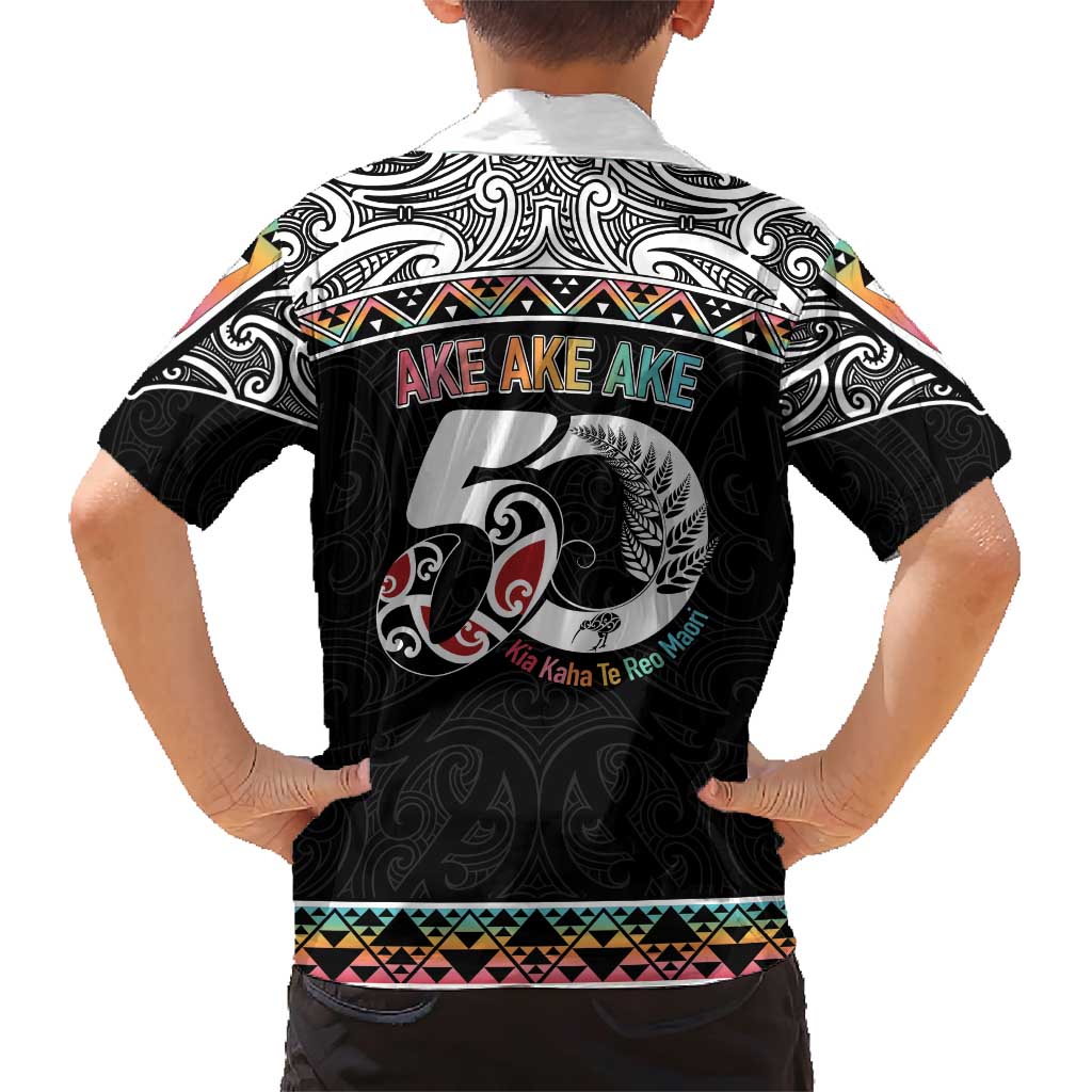 50 Years Kia Kaha Te Reo Maori Family Matching Short Sleeve Bodycon Dress and Hawaiian Shirt Ake Ake Ake! - Aussie Hoodie