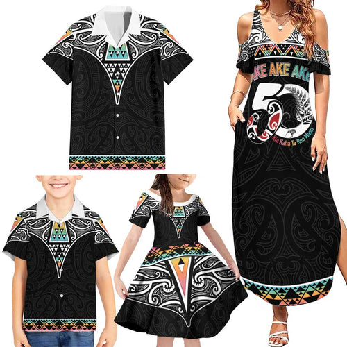50 Years Kia Kaha Te Reo Maori Family Matching Summer Maxi Dress and Hawaiian Shirt Ake Ake Ake! - Aussie Hoodie