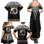 50 Years Kia Kaha Te Reo Maori Family Matching Summer Maxi Dress and Hawaiian Shirt Ake Ake Ake! - Aussie Hoodie