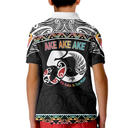 50 Years Kia Kaha Te Reo Maori Kid Polo Shirt Ake Ake Ake! - Aussie Hoodie