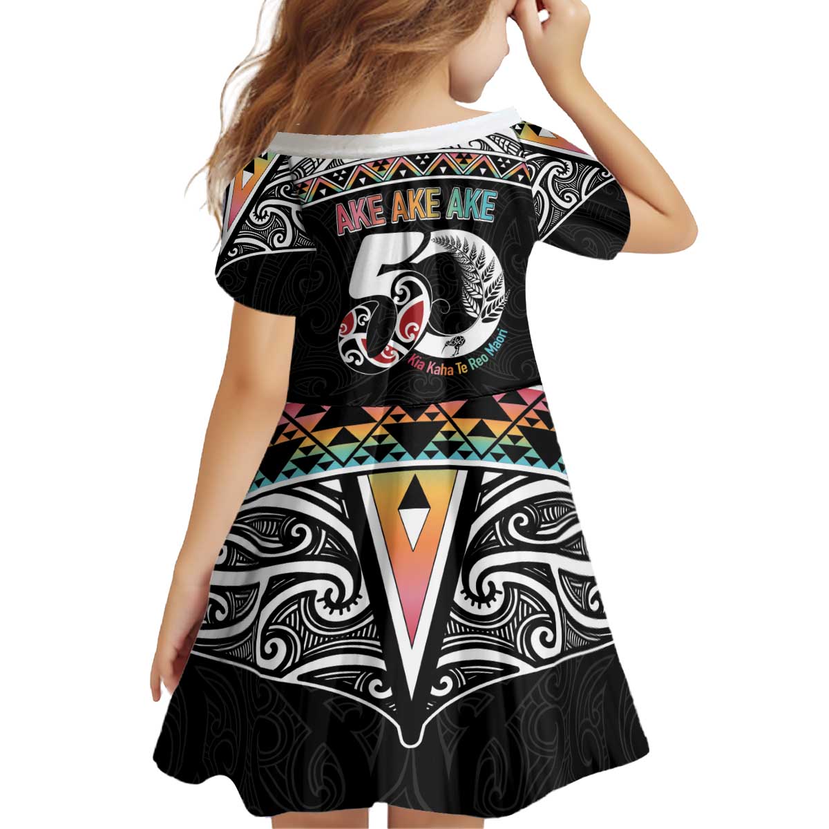50 Years Kia Kaha Te Reo Maori Kid Short Sleeve Dress Ake Ake Ake! - Aussie Hoodie