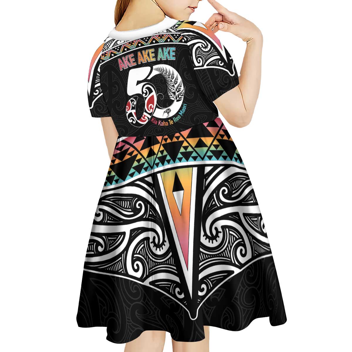 50 Years Kia Kaha Te Reo Maori Kid Short Sleeve Dress Ake Ake Ake! - Aussie Hoodie