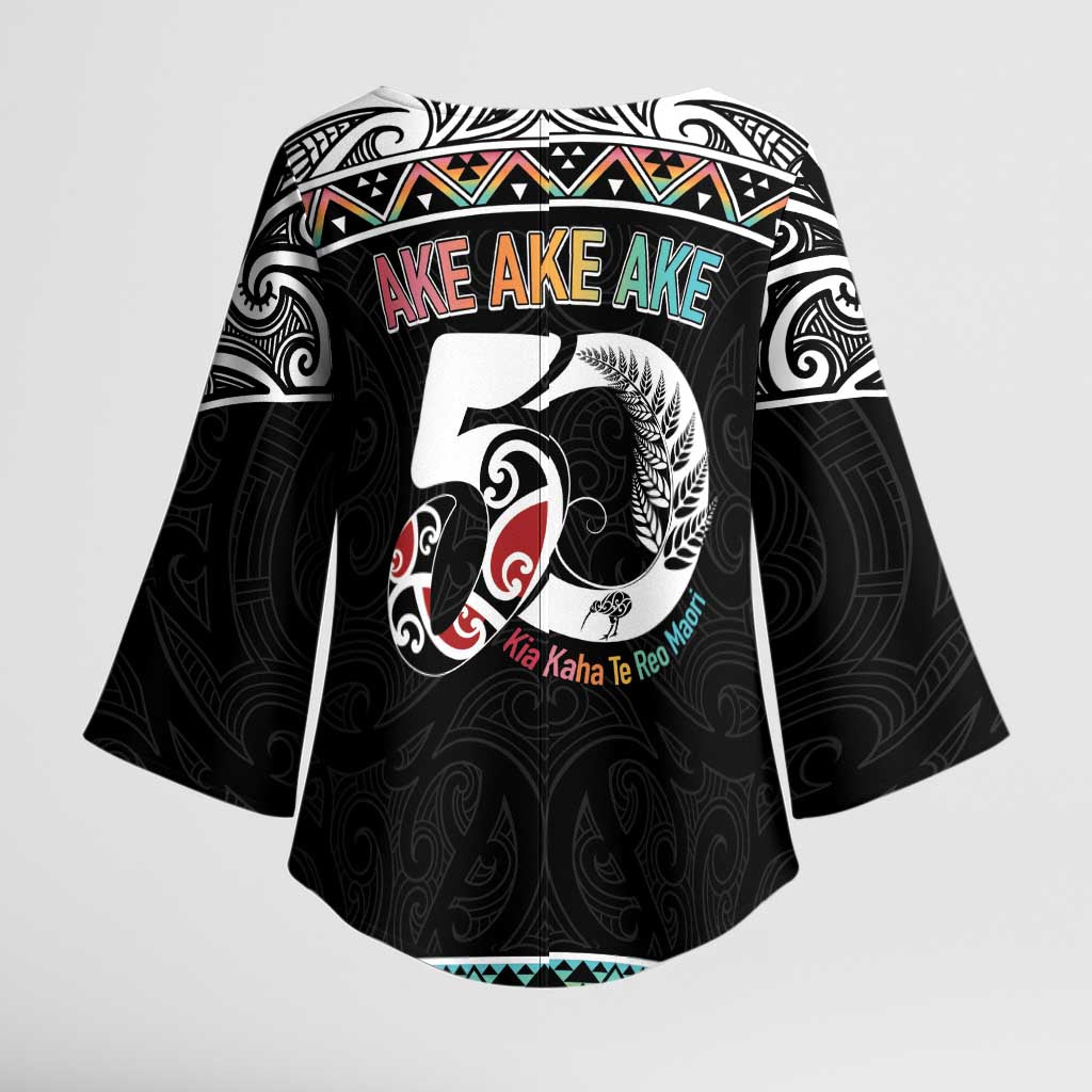 50 Years Kia Kaha Te Reo Maori Kimono Sleeve Blouse Ake Ake Ake! - Aussie Hoodie