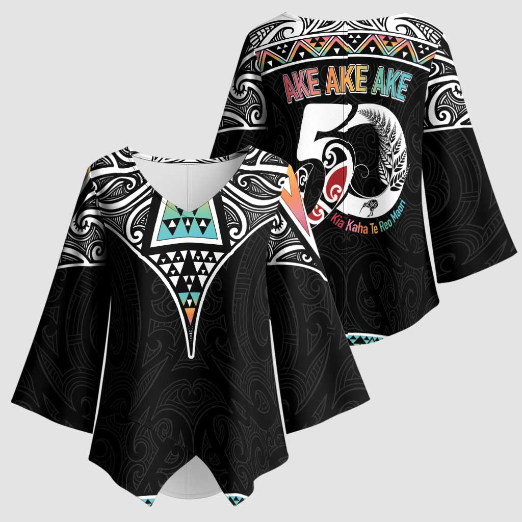 50 Years Kia Kaha Te Reo Maori Kimono Sleeve Blouse Ake Ake Ake! - Aussie Hoodie