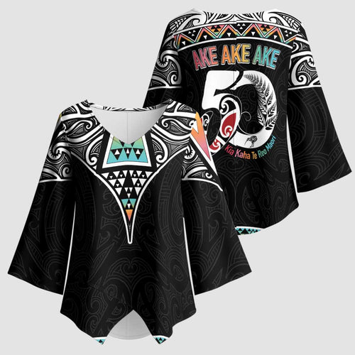 50 Years Kia Kaha Te Reo Maori Kimono Sleeve Blouse Ake Ake Ake! - Aussie Hoodie