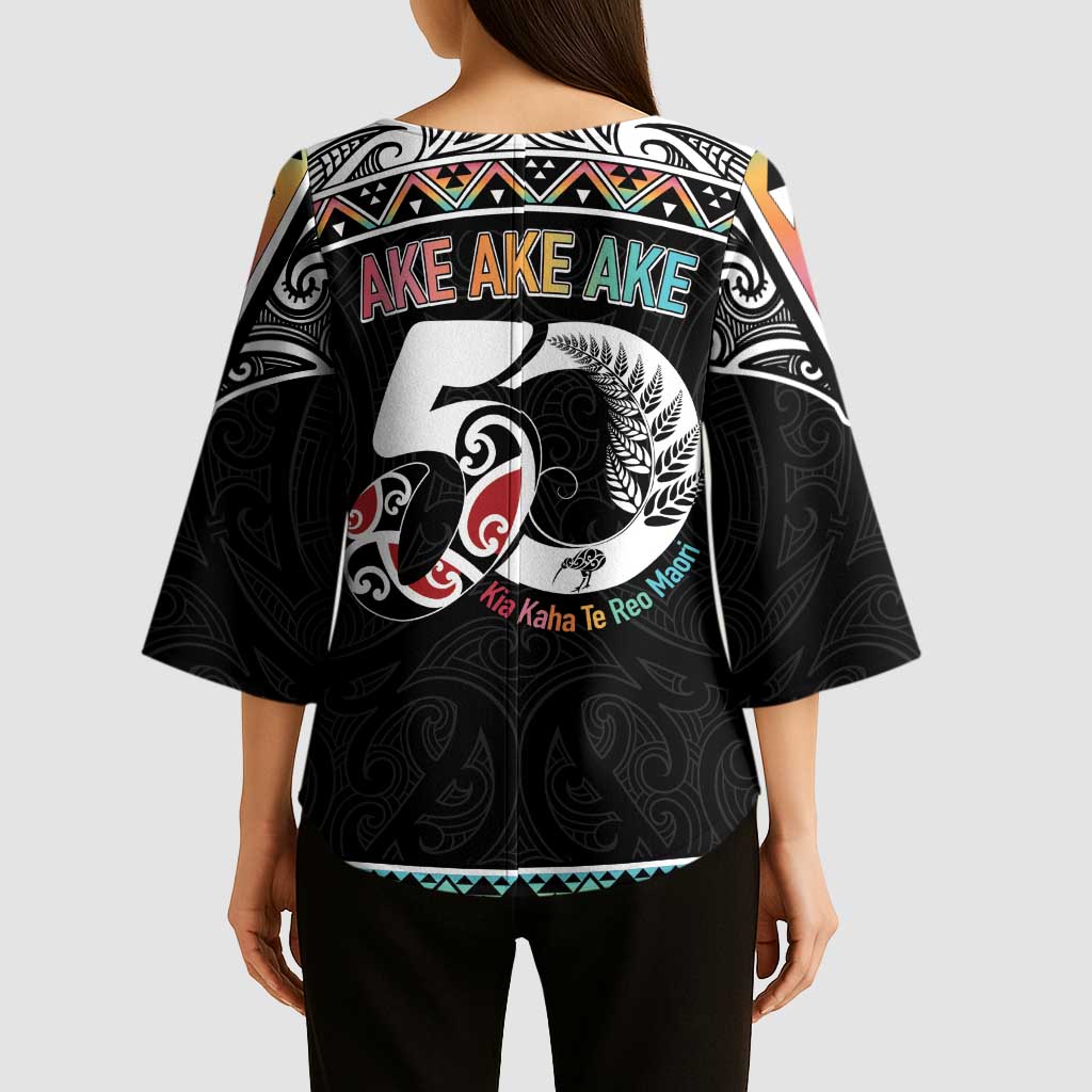 50 Years Kia Kaha Te Reo Maori Kimono Sleeve Blouse Ake Ake Ake! - Aussie Hoodie