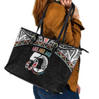 50 Years Kia Kaha Te Reo Maori Leather Tote Bag Ake Ake Ake! - Aussie Hoodie