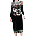 50 Years Kia Kaha Te Reo Maori Long Sleeve Bodycon Dress Ake Ake Ake! - Aussie Hoodie