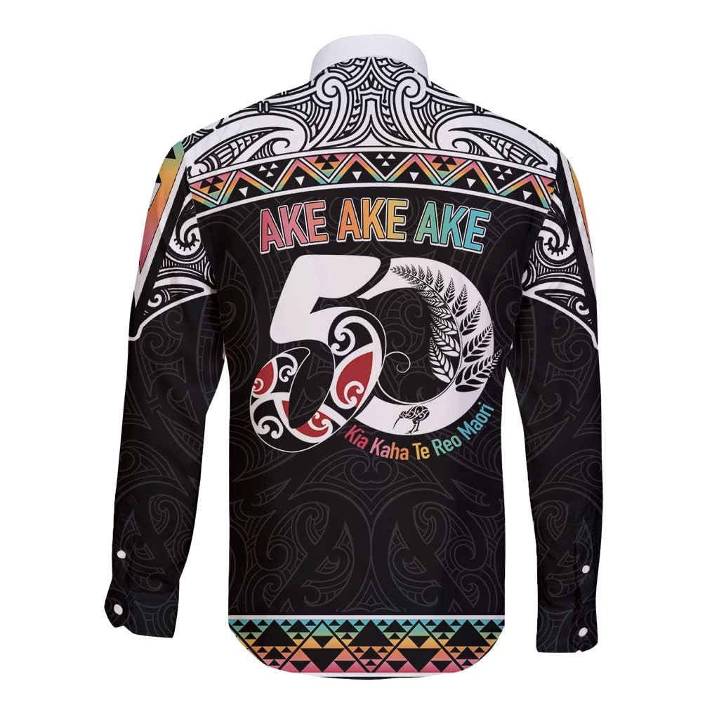 50 Years Kia Kaha Te Reo Maori Long Sleeve Button Shirt Ake Ake Ake! - Aussie Hoodie
