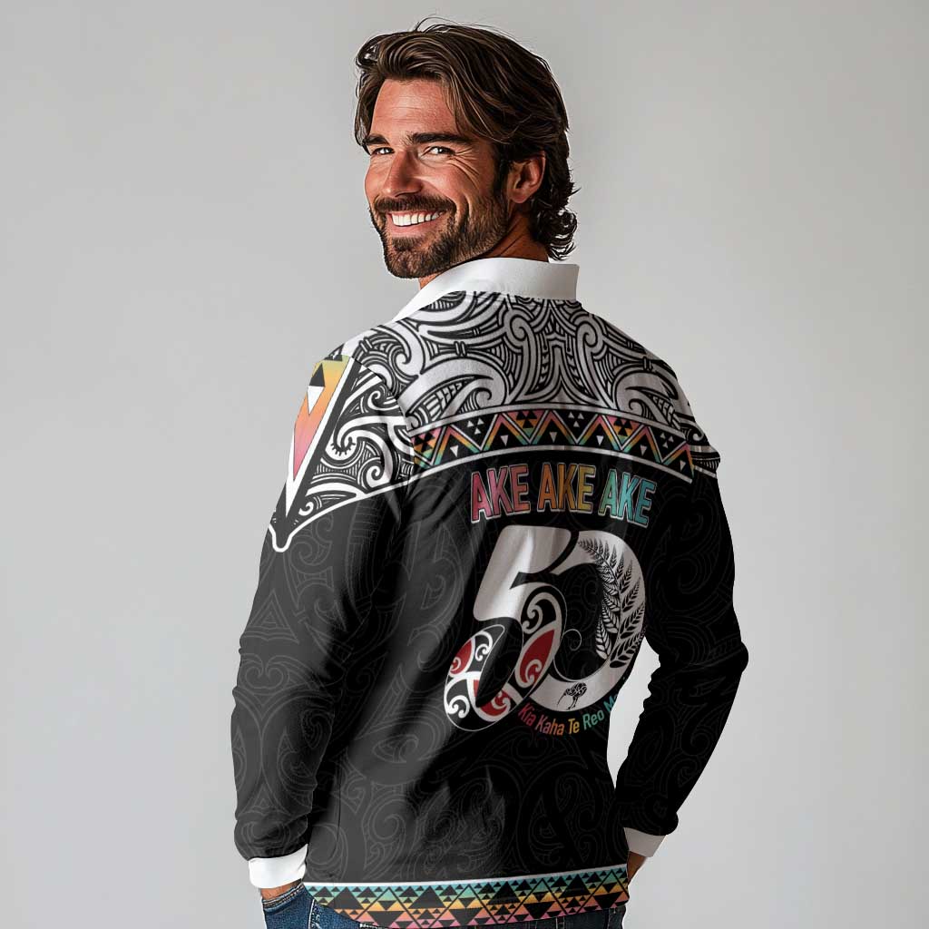 50 Years Kia Kaha Te Reo Maori Long Sleeve Polo Shirt Ake Ake Ake! - Aussie Hoodie