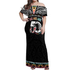 50 Years Kia Kaha Te Reo Maori Off Shoulder Maxi Dress Ake Ake Ake! - Aussie Hoodie