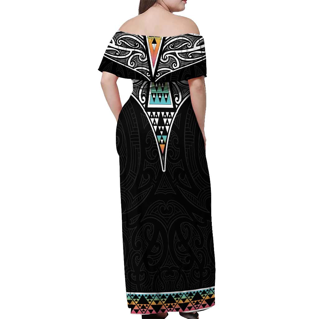 50 Years Kia Kaha Te Reo Maori Off Shoulder Maxi Dress Ake Ake Ake! - Aussie Hoodie