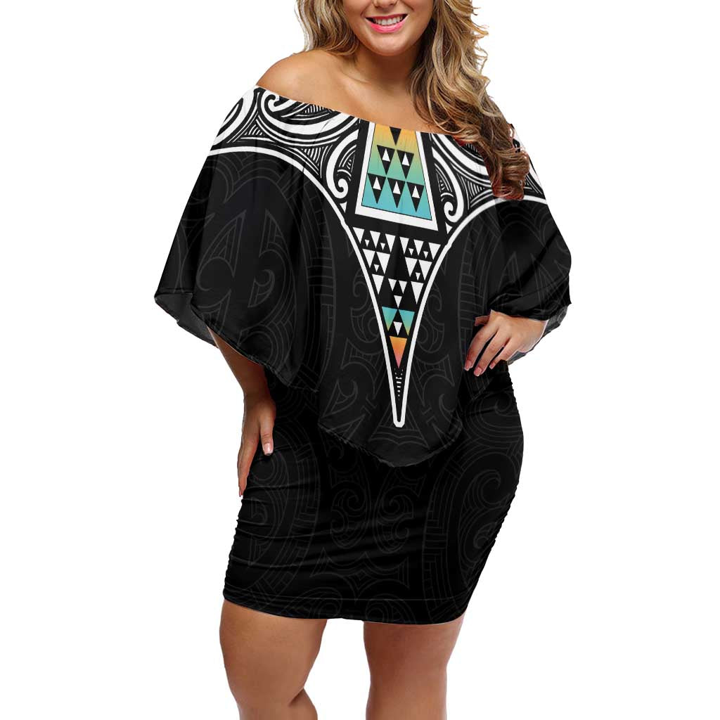 50 Years Kia Kaha Te Reo Maori Off Shoulder Short Dress Ake Ake Ake! - Aussie Hoodie
