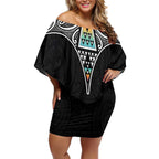 50 Years Kia Kaha Te Reo Maori Off Shoulder Short Dress Ake Ake Ake! - Aussie Hoodie