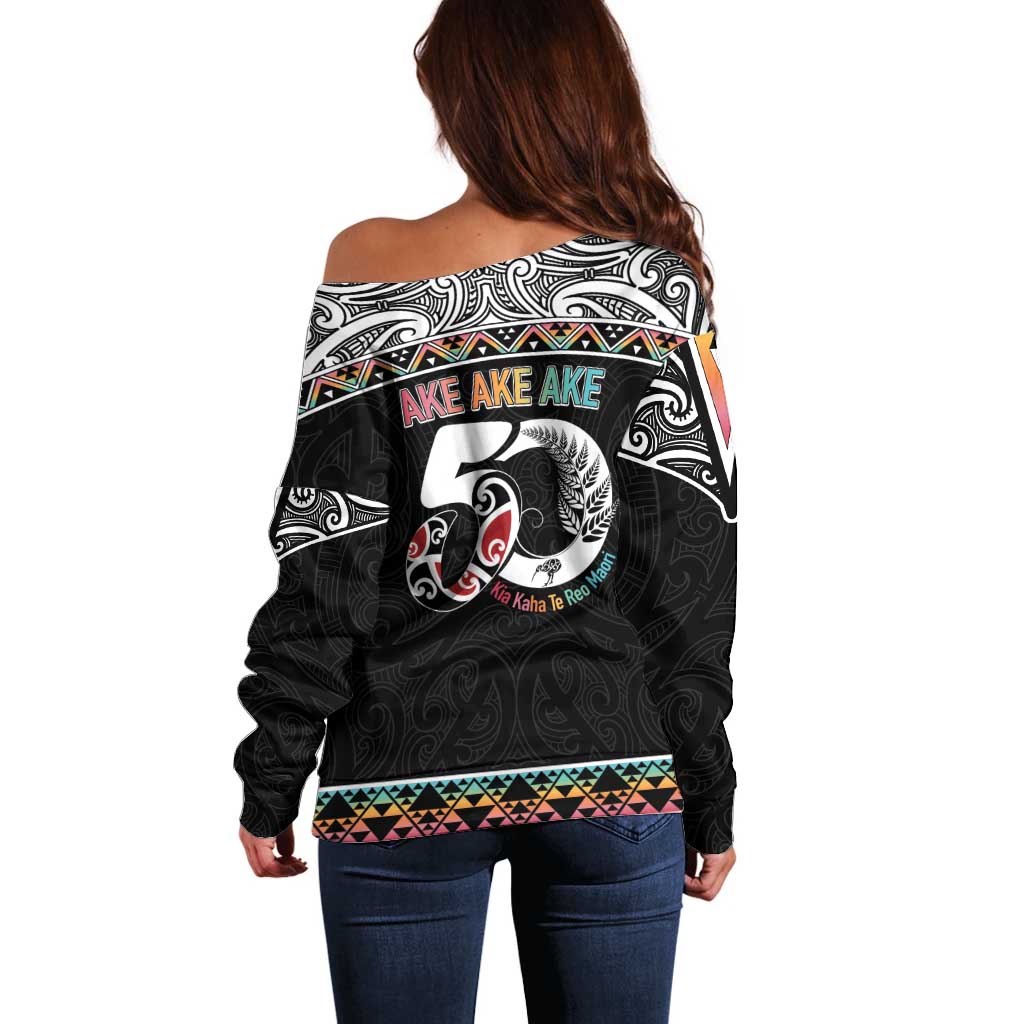 50 Years Kia Kaha Te Reo Maori Off Shoulder Sweater Ake Ake Ake! - Aussie Hoodie
