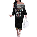 50 Years Kia Kaha Te Reo Maori Off The Shoulder Long Sleeve Dress Ake Ake Ake! - Aussie Hoodie