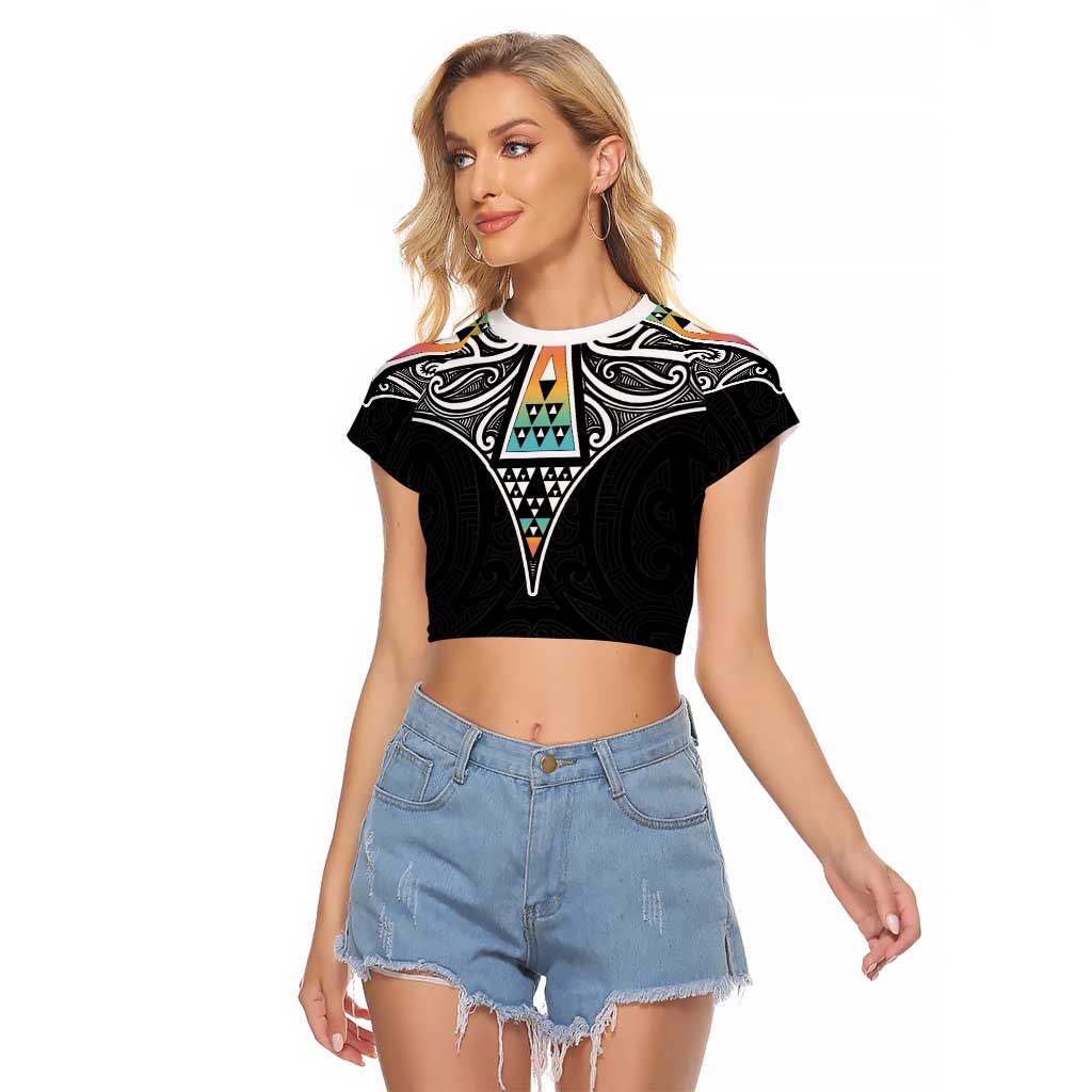 50 Years Kia Kaha Te Reo Maori Raglan Cropped T Shirt Ake Ake Ake! - Aussie Hoodie