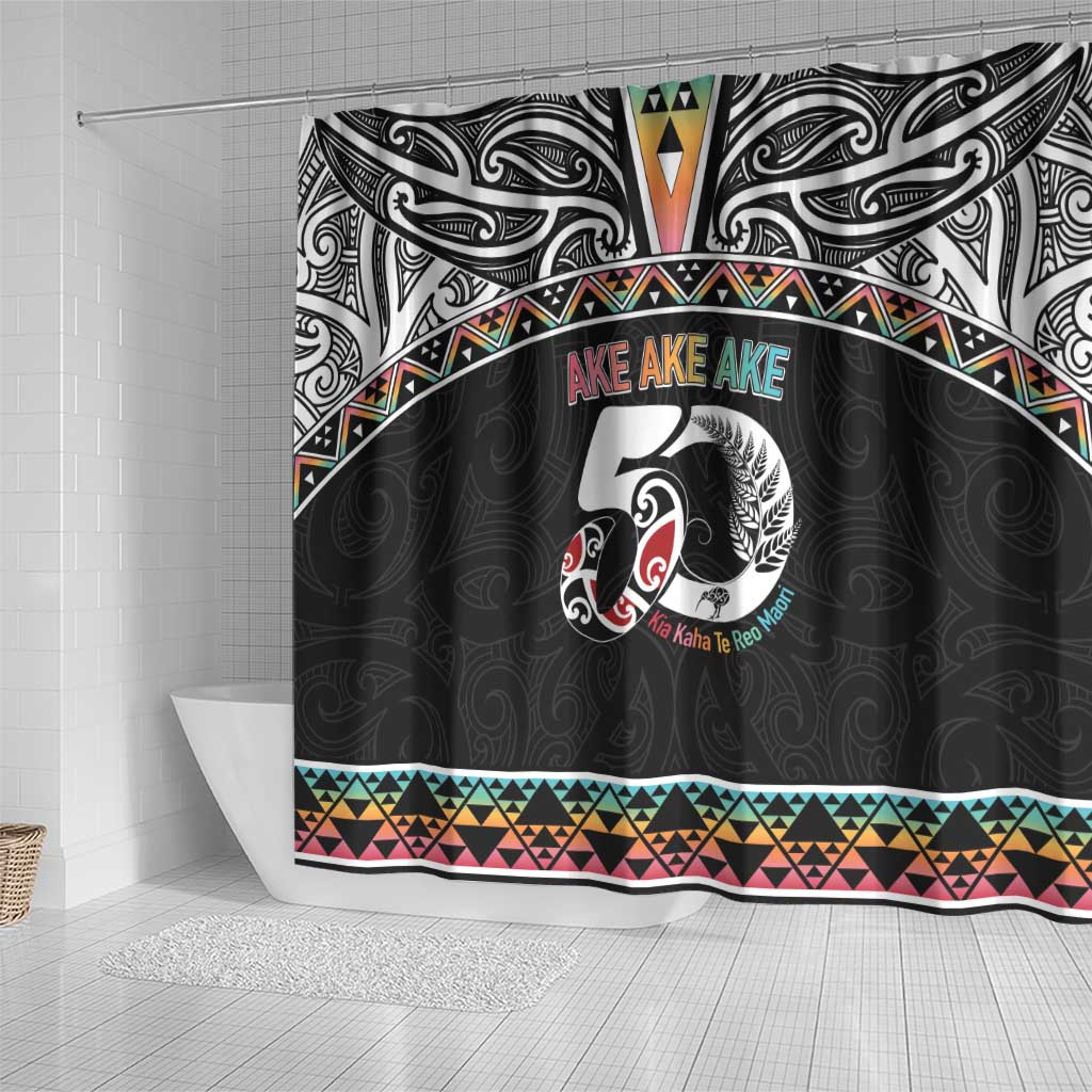 50 Years Kia Kaha Te Reo Maori Shower Curtain Ake Ake Ake! - Aussie Hoodie