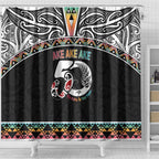 50 Years Kia Kaha Te Reo Maori Shower Curtain Ake Ake Ake! - Aussie Hoodie