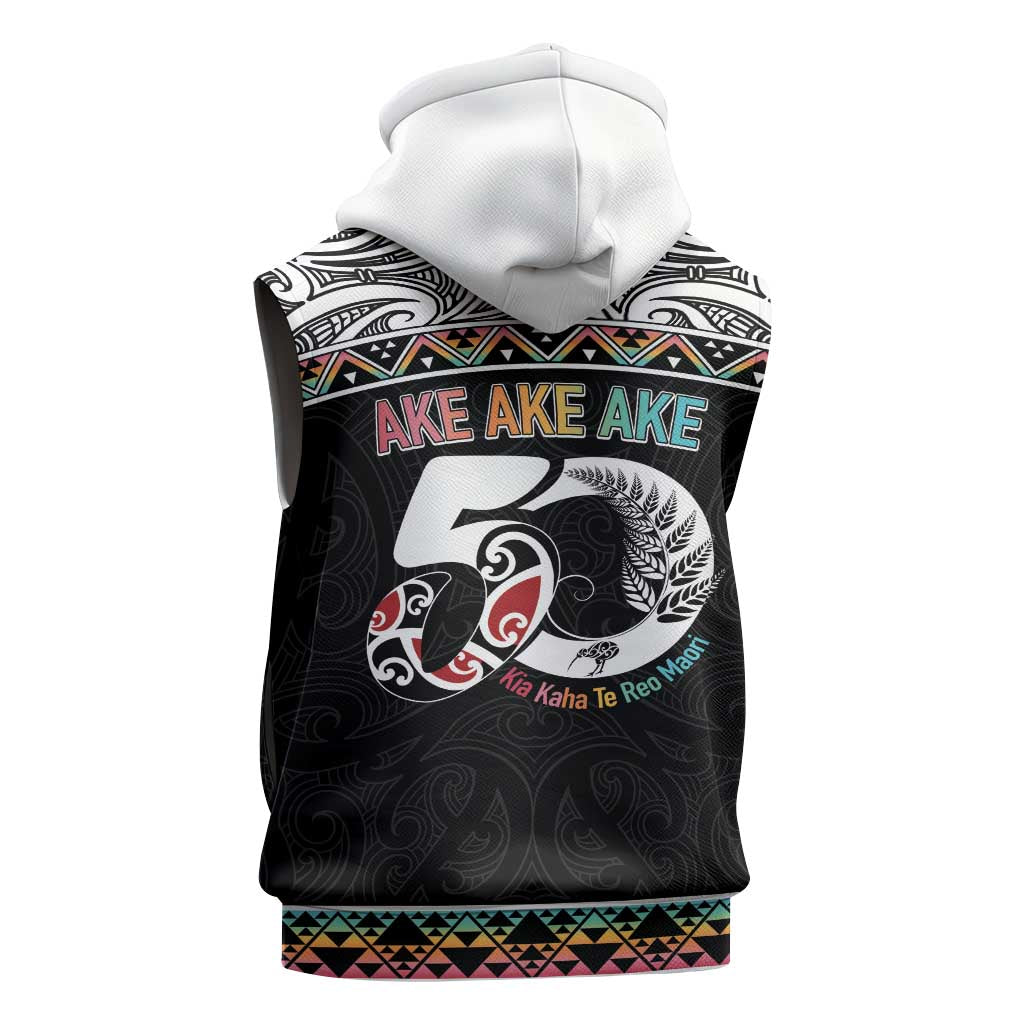 50 Years Kia Kaha Te Reo Maori Sleeveless Hoodie Ake Ake Ake! - Aussie Hoodie