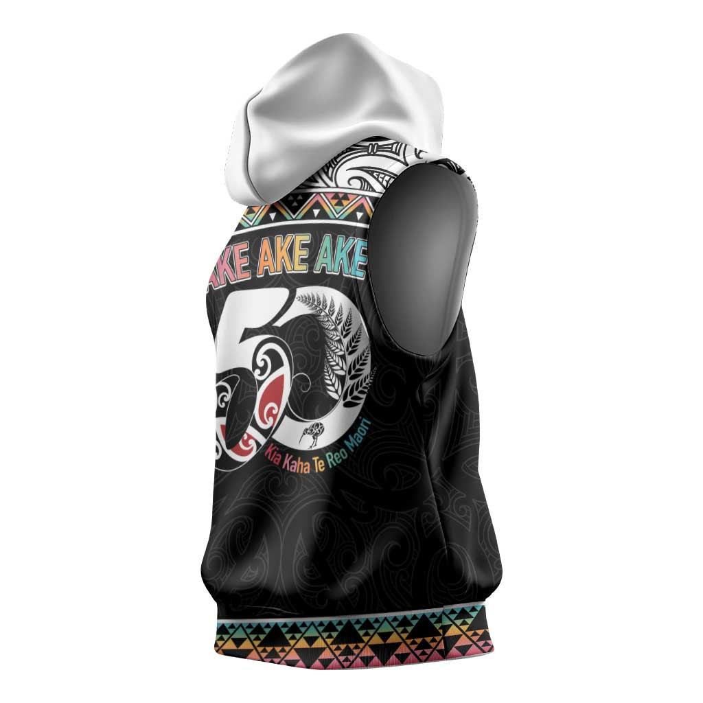 50 Years Kia Kaha Te Reo Maori Sleeveless Hoodie Ake Ake Ake! - Aussie Hoodie