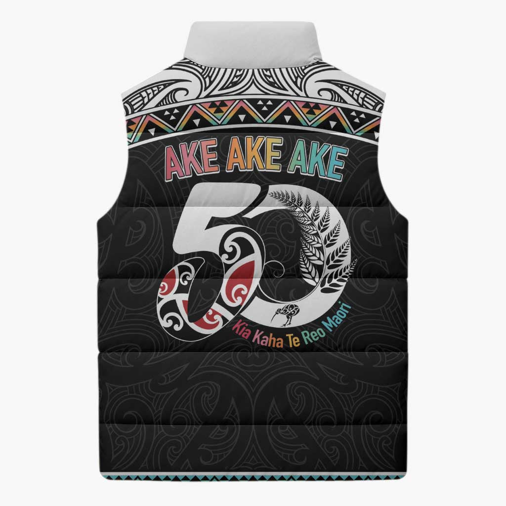 50 Years Kia Kaha Te Reo Maori Sleeveless Puffer Jacket Ake Ake Ake! - Aussie Hoodie