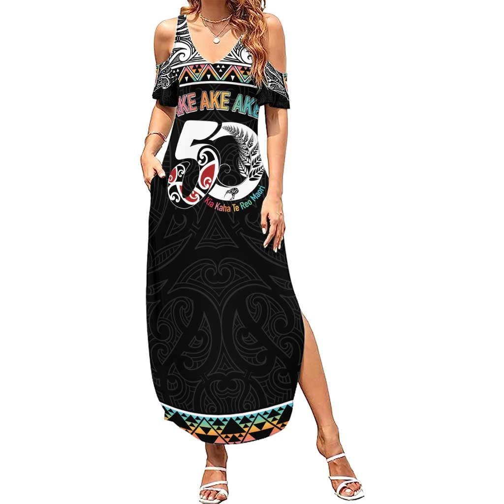 50 Years Kia Kaha Te Reo Maori Summer Maxi Dress Ake Ake Ake! - Aussie Hoodie