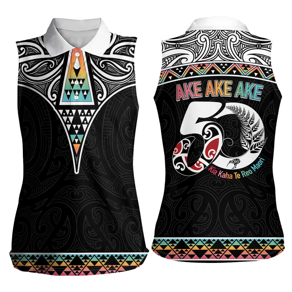 50 Years Kia Kaha Te Reo Maori Women Sleeveless Polo Shirt Ake Ake Ake! - Aussie Hoodie