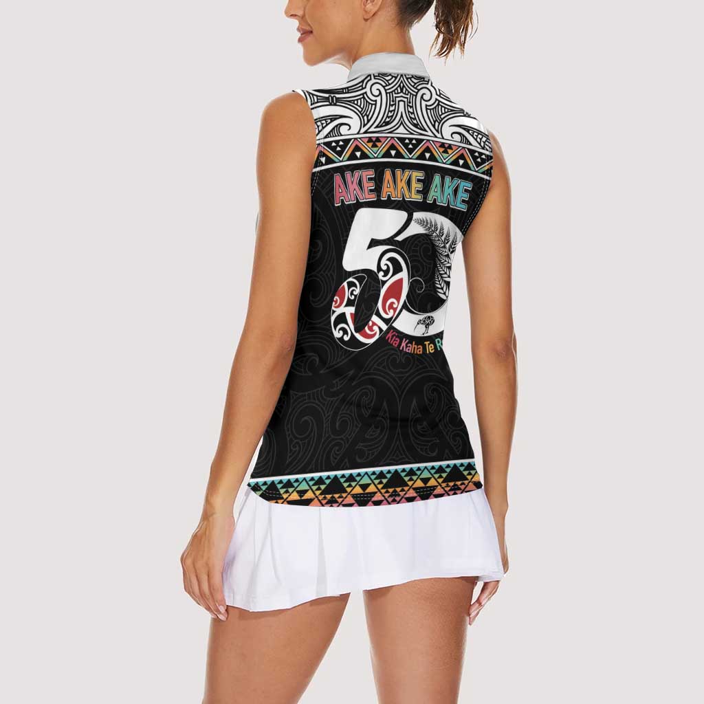 50 Years Kia Kaha Te Reo Maori Women Sleeveless Polo Shirt Ake Ake Ake! - Aussie Hoodie