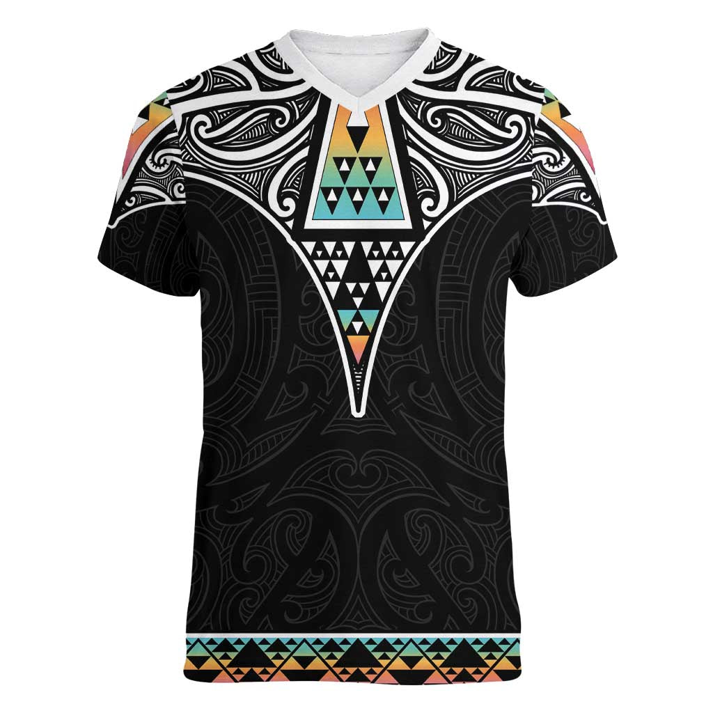 50 Years Kia Kaha Te Reo Maori Women V-Neck T-Shirt Ake Ake Ake! - Aussie Hoodie