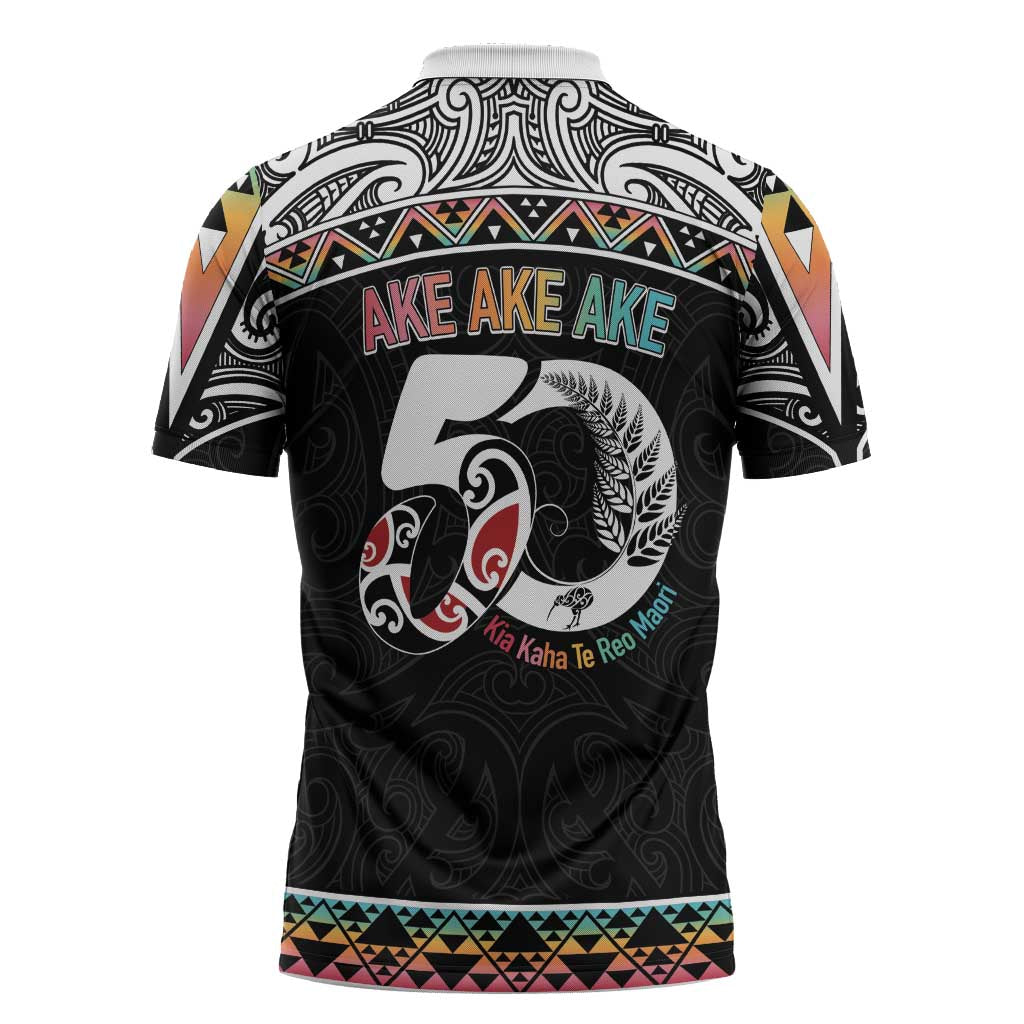 50 Years Kia Kaha Te Reo Maori Zipper Polo Shirt Ake Ake Ake! - Aussie Hoodie